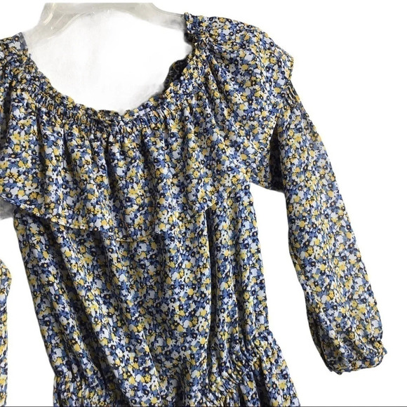 💰Michael Kors Floral Romper With Elastic Boat Neck - Picture 2 of 6